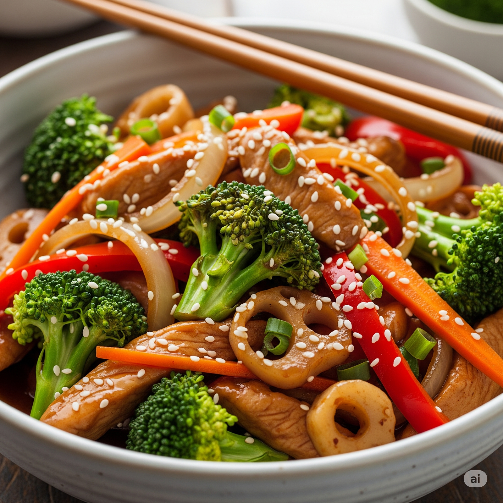 assembled stir fry